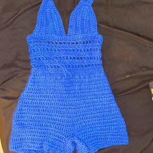 Handmade Blue Crochet Romper
